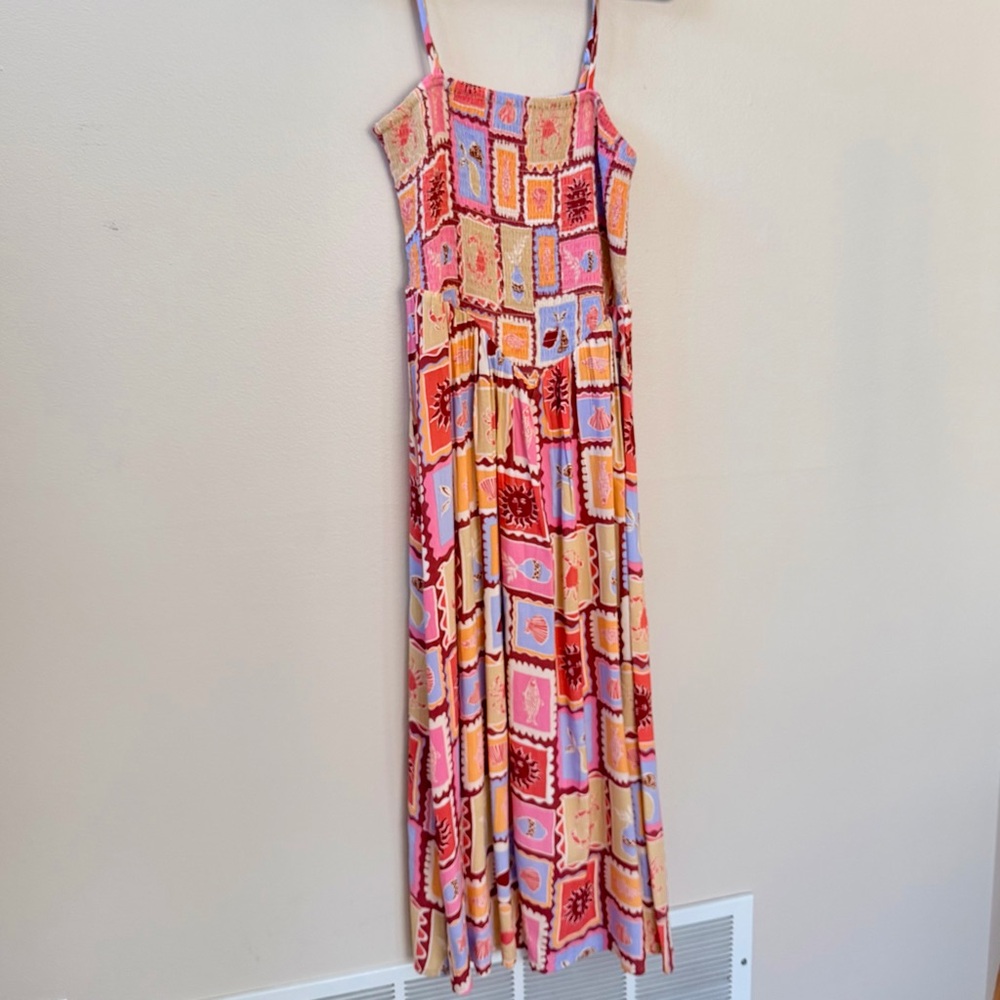Patrons of Peace Vibrant Patchwork Midi Dress Sz S - Picture 2 of 11